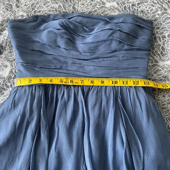 Vintage J Crew Strapless Silk Chiffon Dress Size 4 - Picture 9 of 9